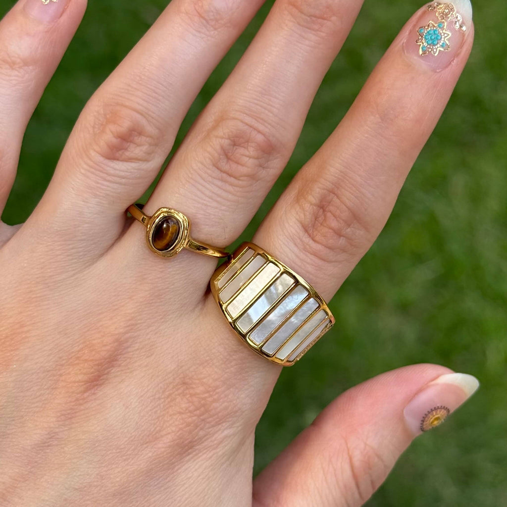 Talon Tiger's Eye Ring | 18k Gold Plated, Waterproof 4