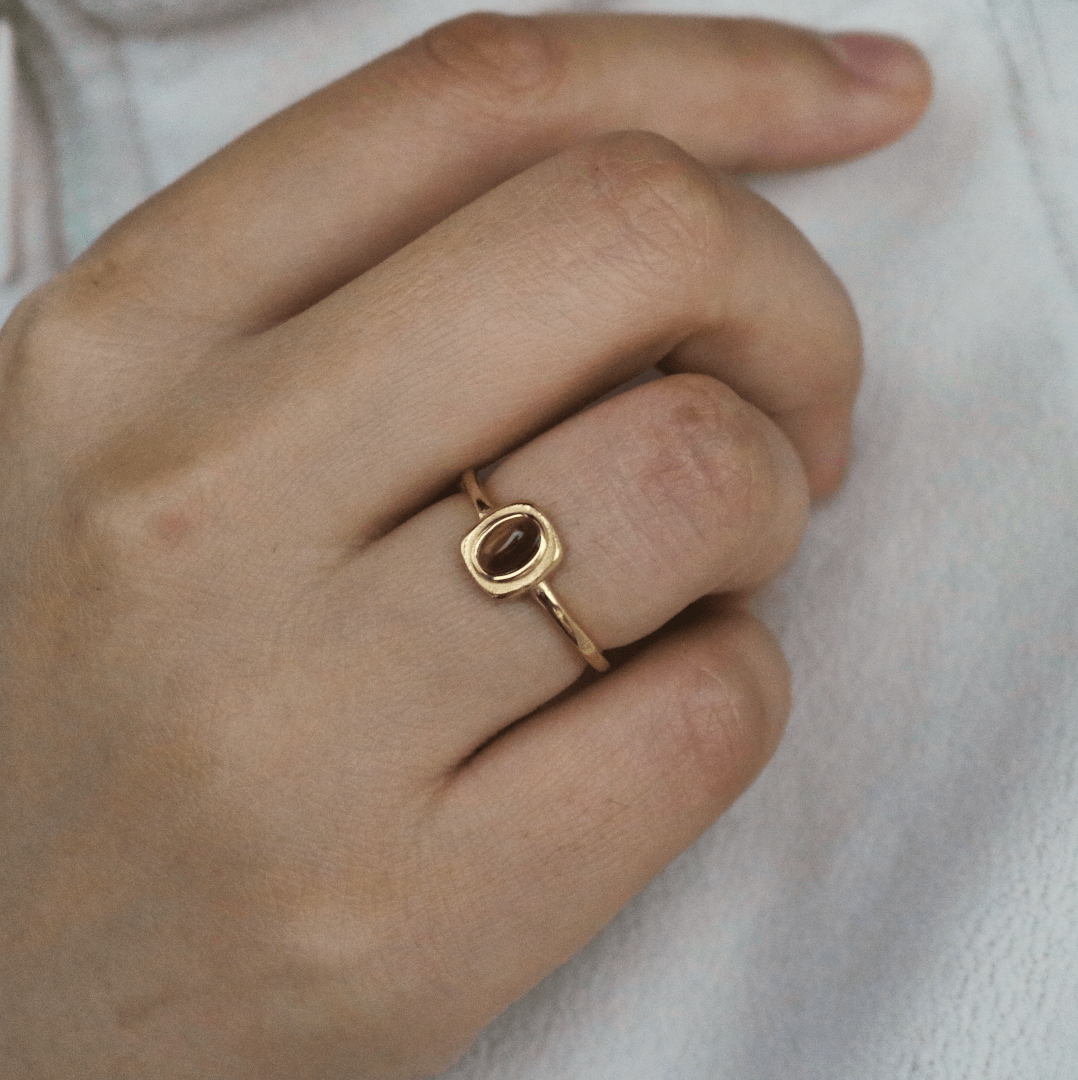Talon Tiger's Eye Ring | 18k Gold Plated, Waterproof 7