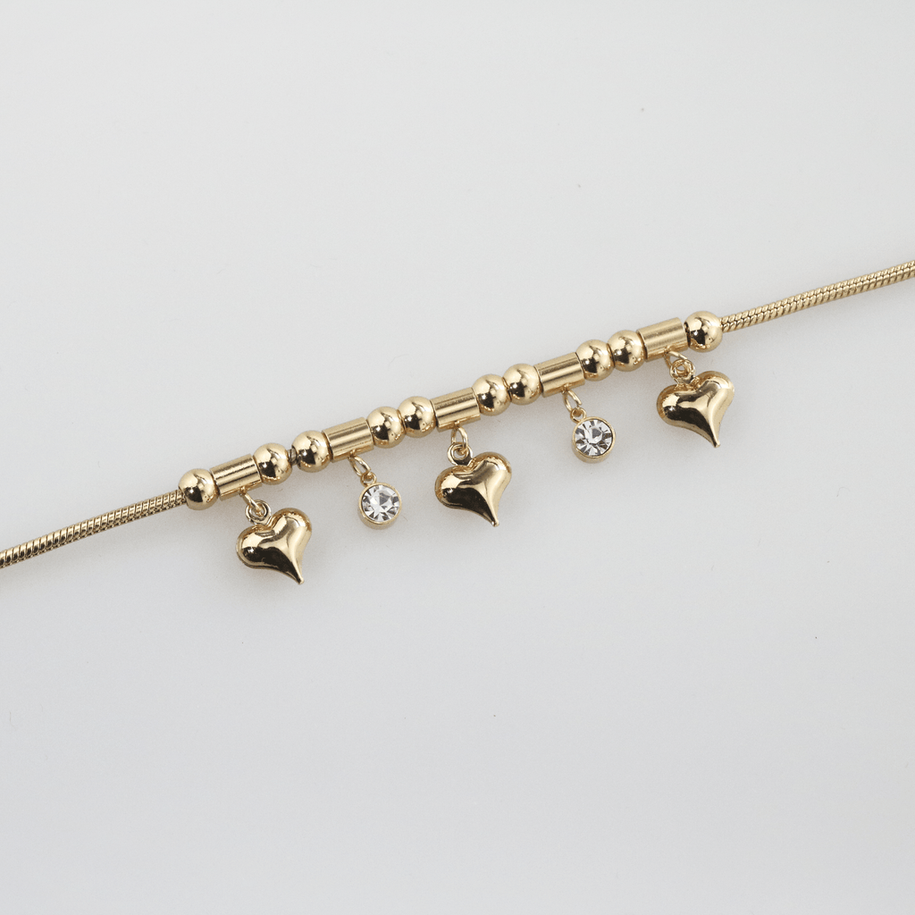 Trilia Charm Bracelet | 18k Gold Plated, Triple Heart Design 4
