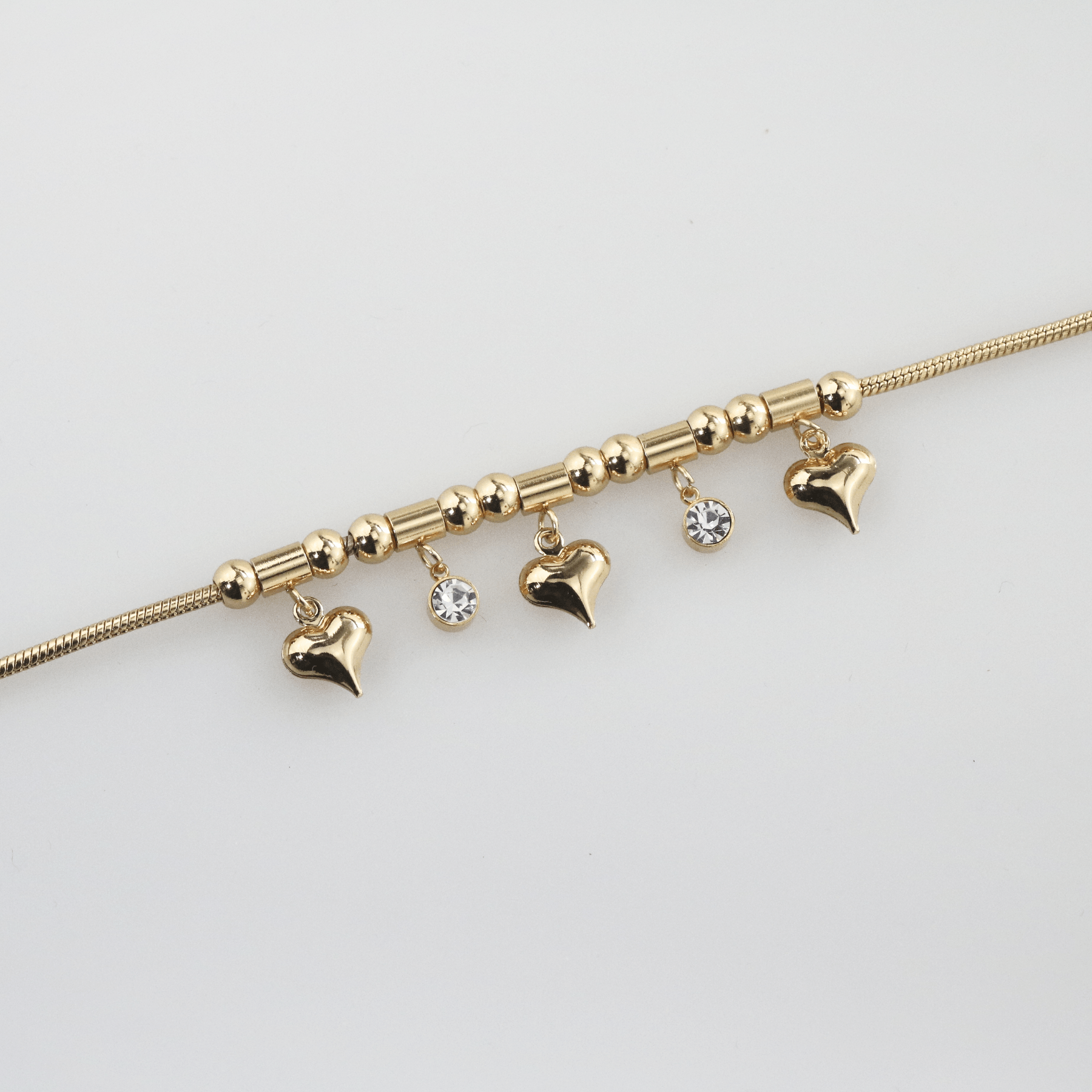 Trilia Charm Bracelet | 18k Gold Plated, Triple Heart Design 4
