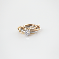 Trilia Solitaire Ring | Triple Metal Intertwined Bands 0