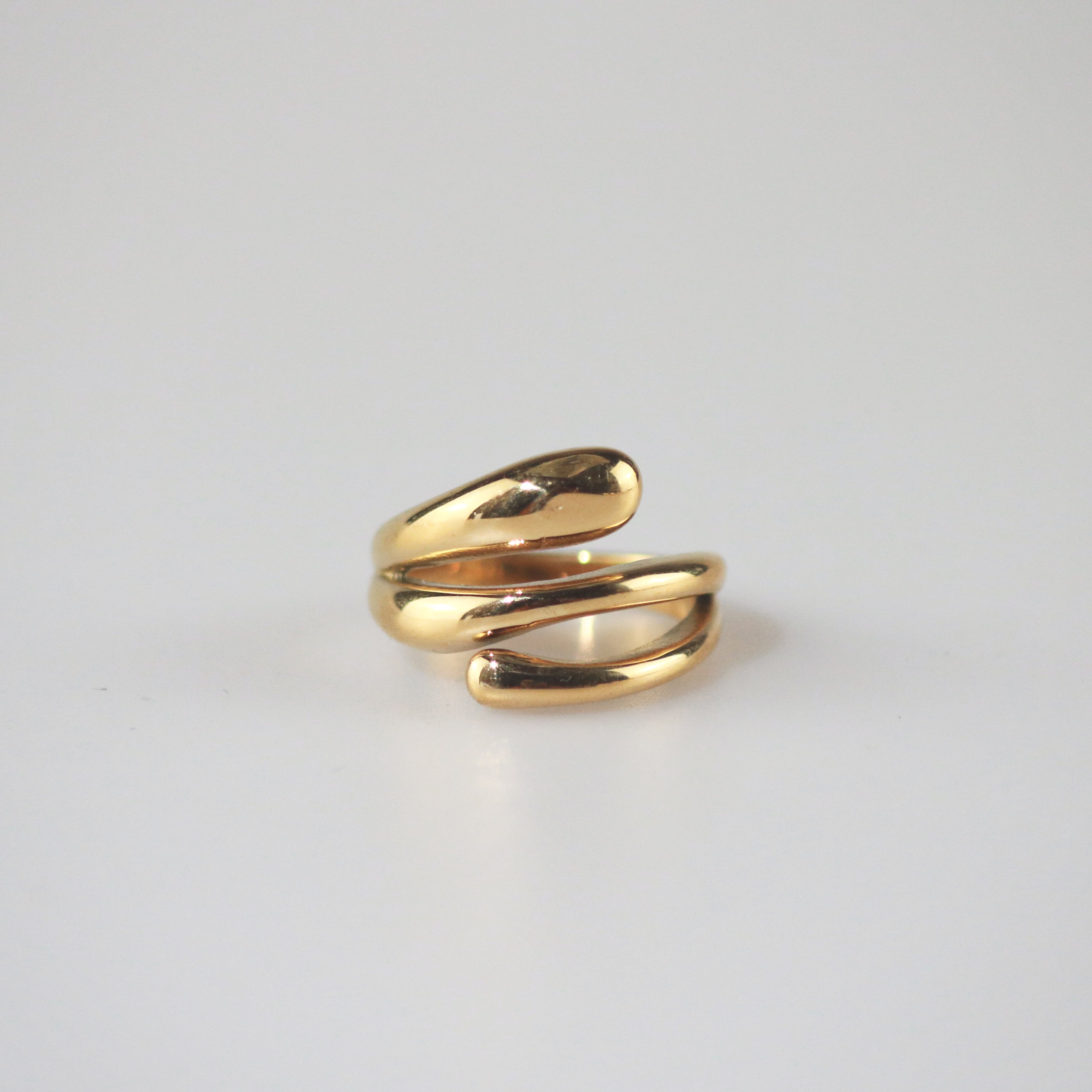 Trina Triple Row Hug Ring | 18k Gold Plated Stainless Steel 0
