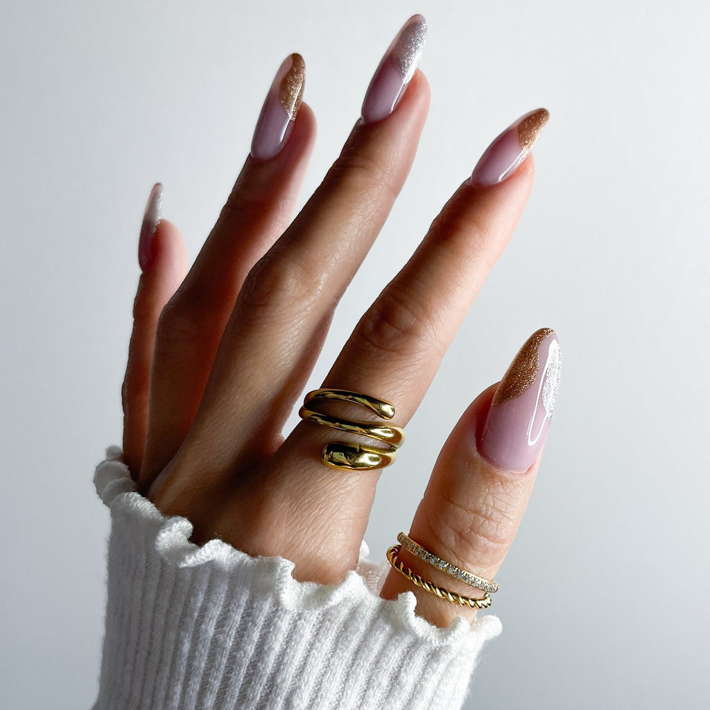 Trina Triple Row Hug Ring | 18k Gold Plated Stainless Steel 2