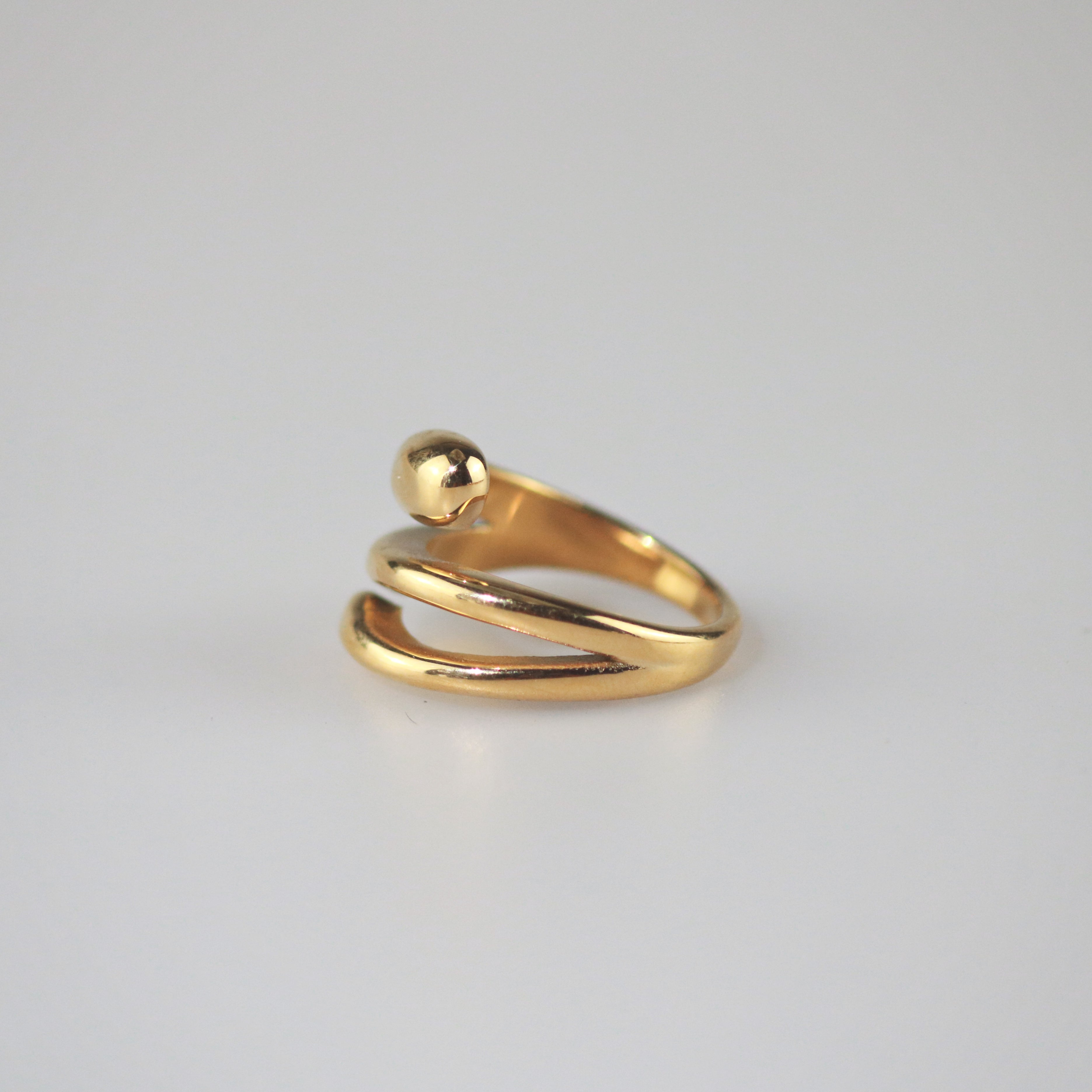 Trina Triple Row Hug Ring | 18k Gold Plated Stainless Steel 4