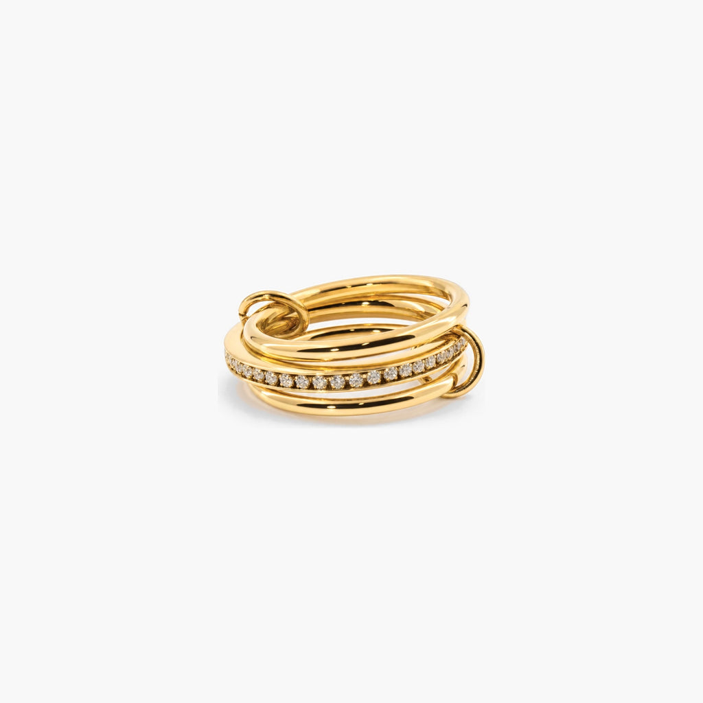Trinity Link Ring | 18k Gold Plated, Zircon Accented 0