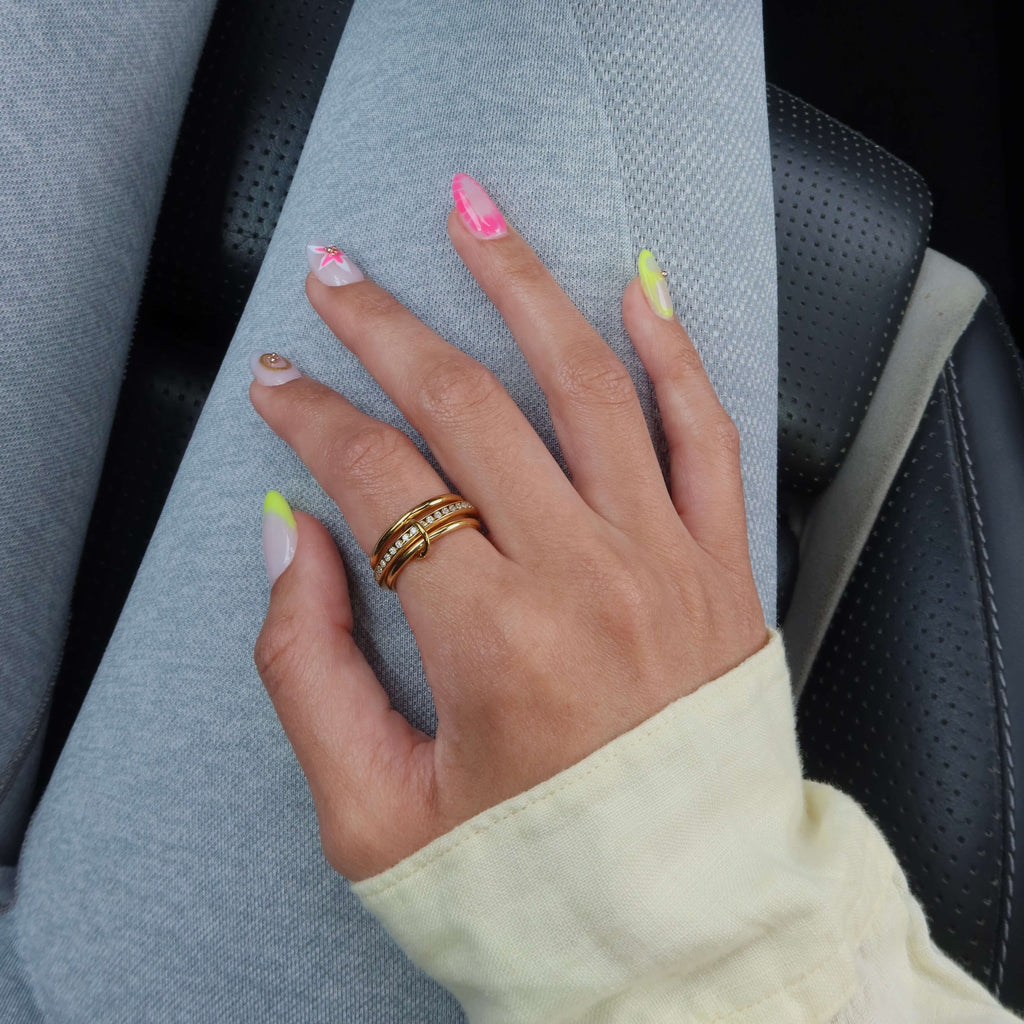 Trinity Link Ring | 18k Gold Plated, Zircon Accented 2