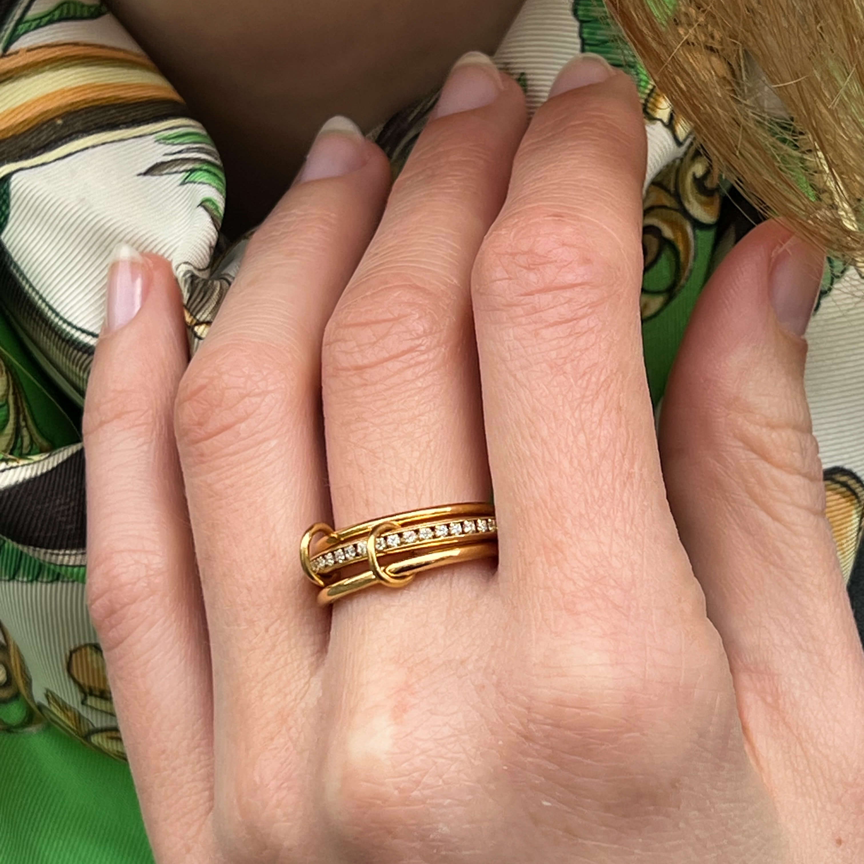 Trinity Link Ring | 18k Gold Plated, Zircon Accented 4