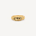 Trista Hammered Ring | Triple Stone, 18k Gold Plated, Waterproof 0