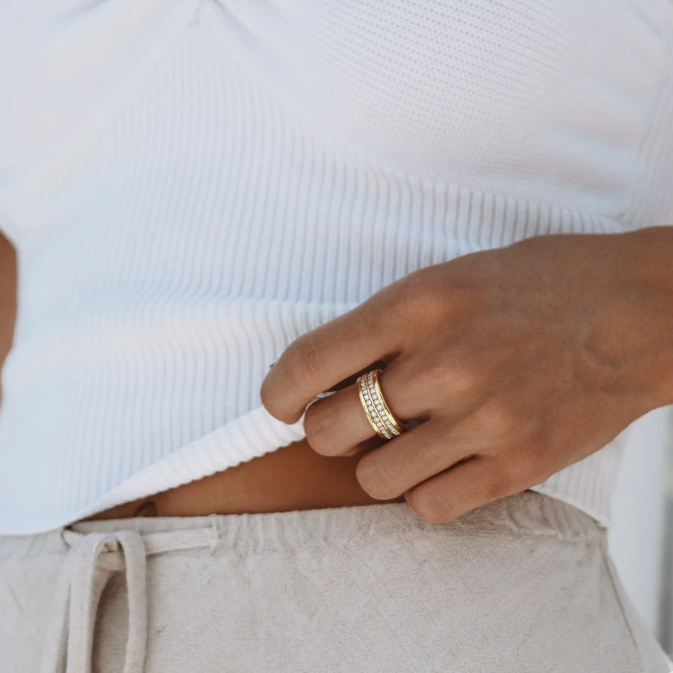 Vera Band Ring | 18k Gold Plated, Sparkling Stones 5