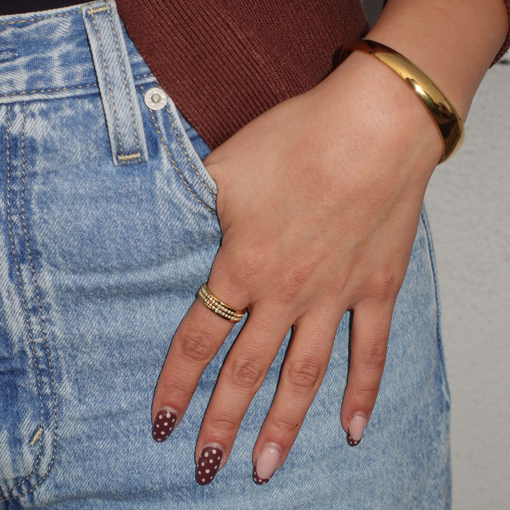 Vera Band Ring | 18k Gold Plated, Sparkling Stones 6