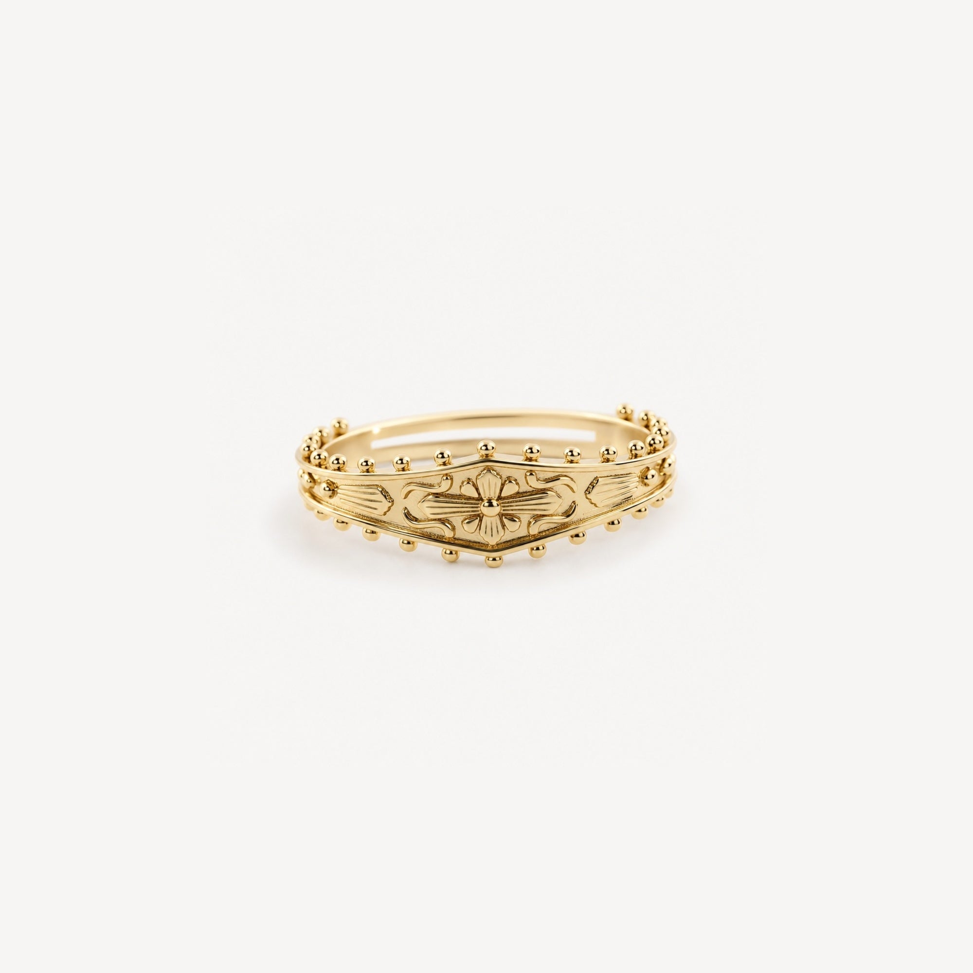 Vera Engraved Ring | 10k Gold-Plated Brass Adjustable 0