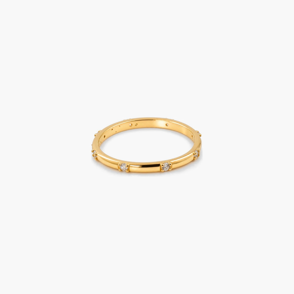 Viora Thin Ring | 14k Gold Plated Sterling Silver with Cubic Zirconia 0