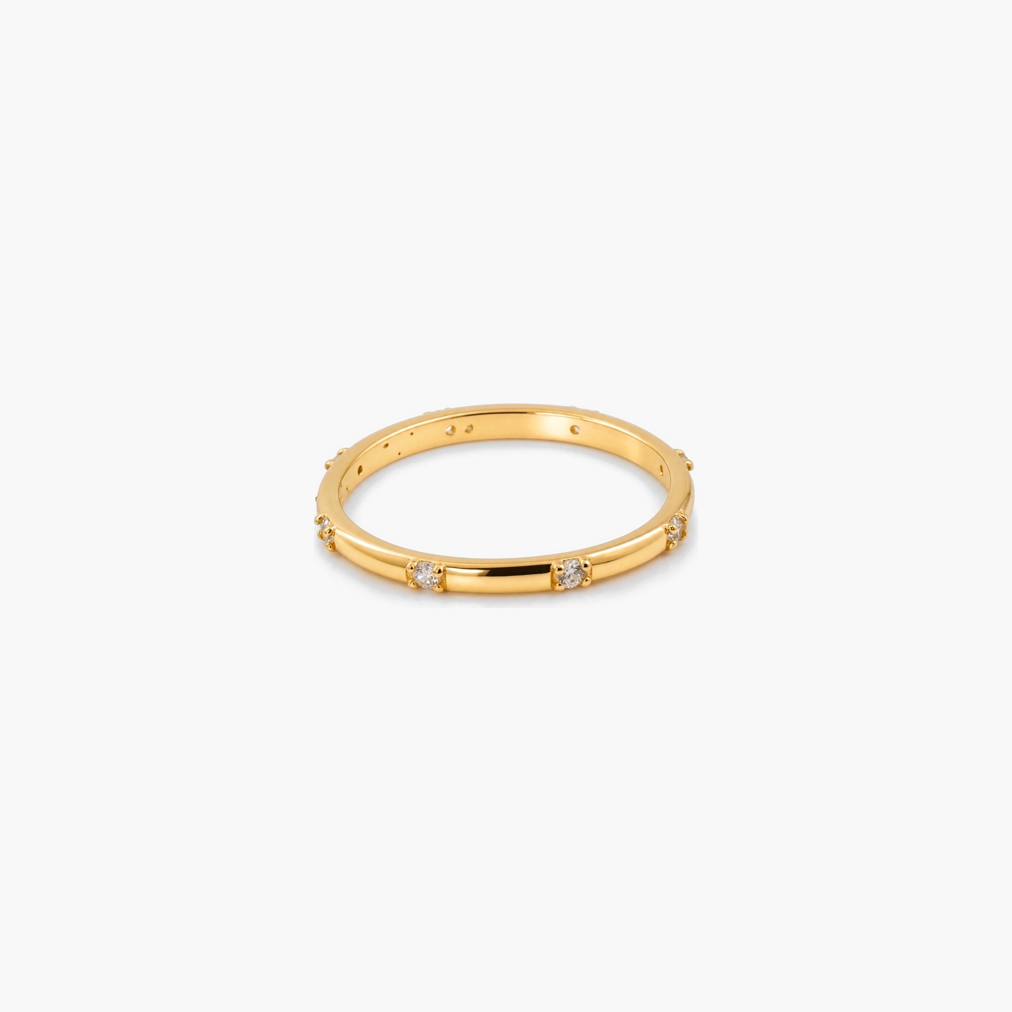 Viora Thin Ring | 14k Gold Plated Sterling Silver with Cubic Zirconia 0