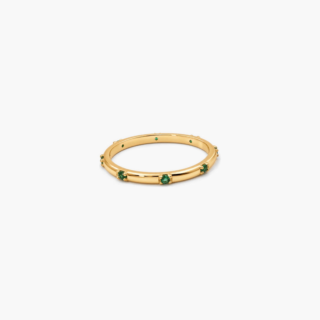 Viora Thin Ring | 14k Gold Plated Sterling Silver with Cubic Zirconia 1