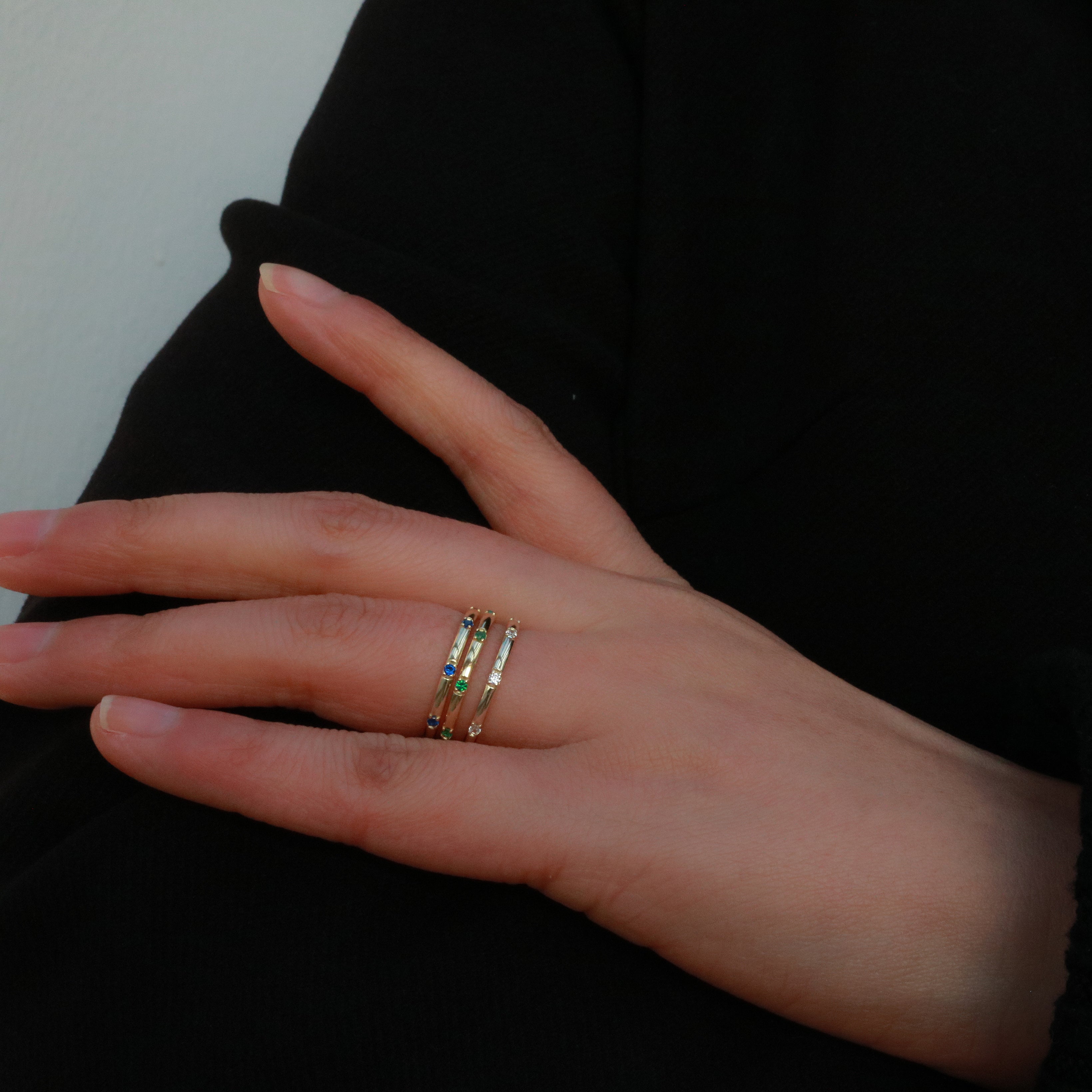 Viora Thin Ring | 14k Gold Plated Sterling Silver with Cubic Zirconia 2