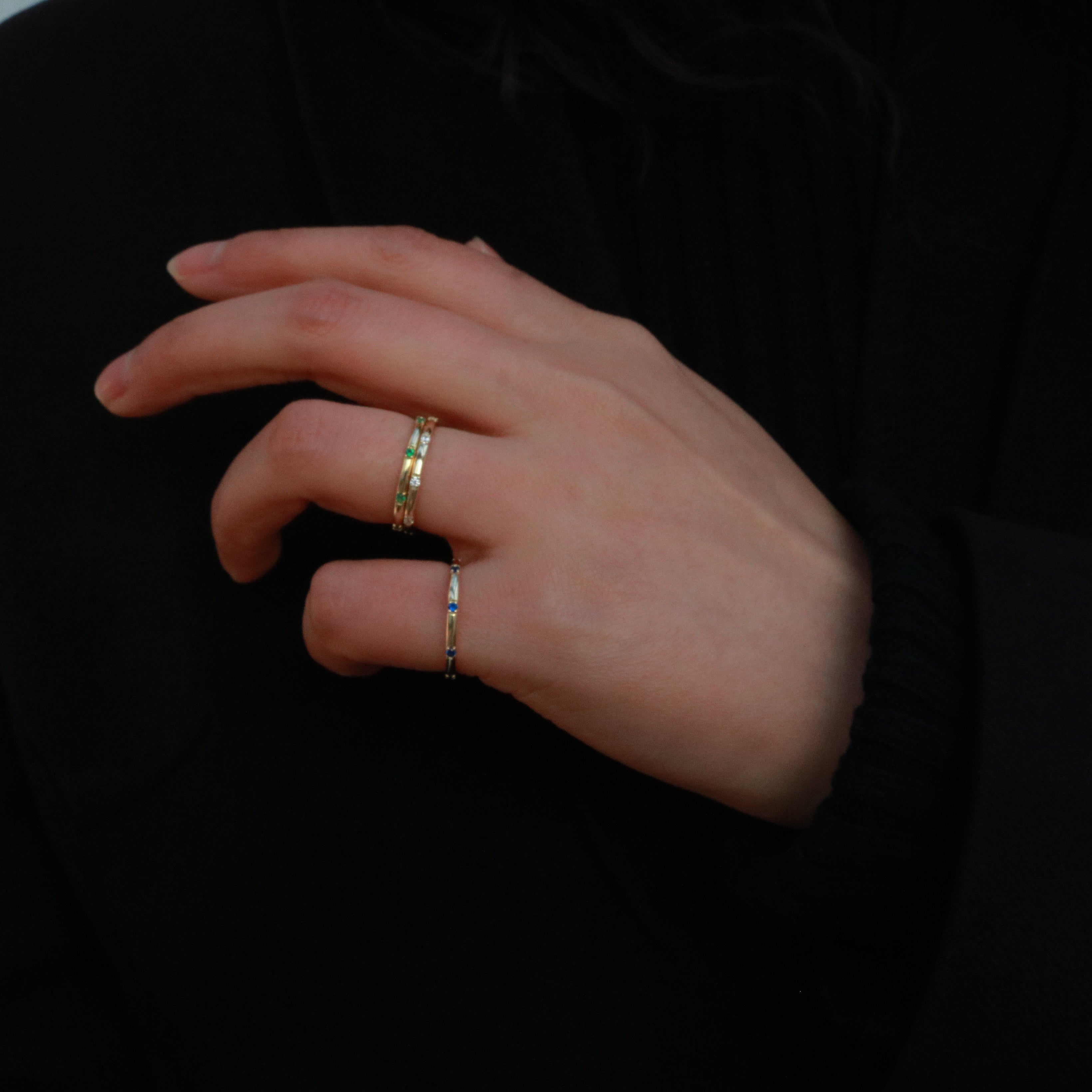 Viora Thin Ring | 14k Gold Plated Sterling Silver with Cubic Zirconia 3