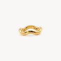 Wren Waveform Band Ring | 18k Gold Plated Stainless Steel 0