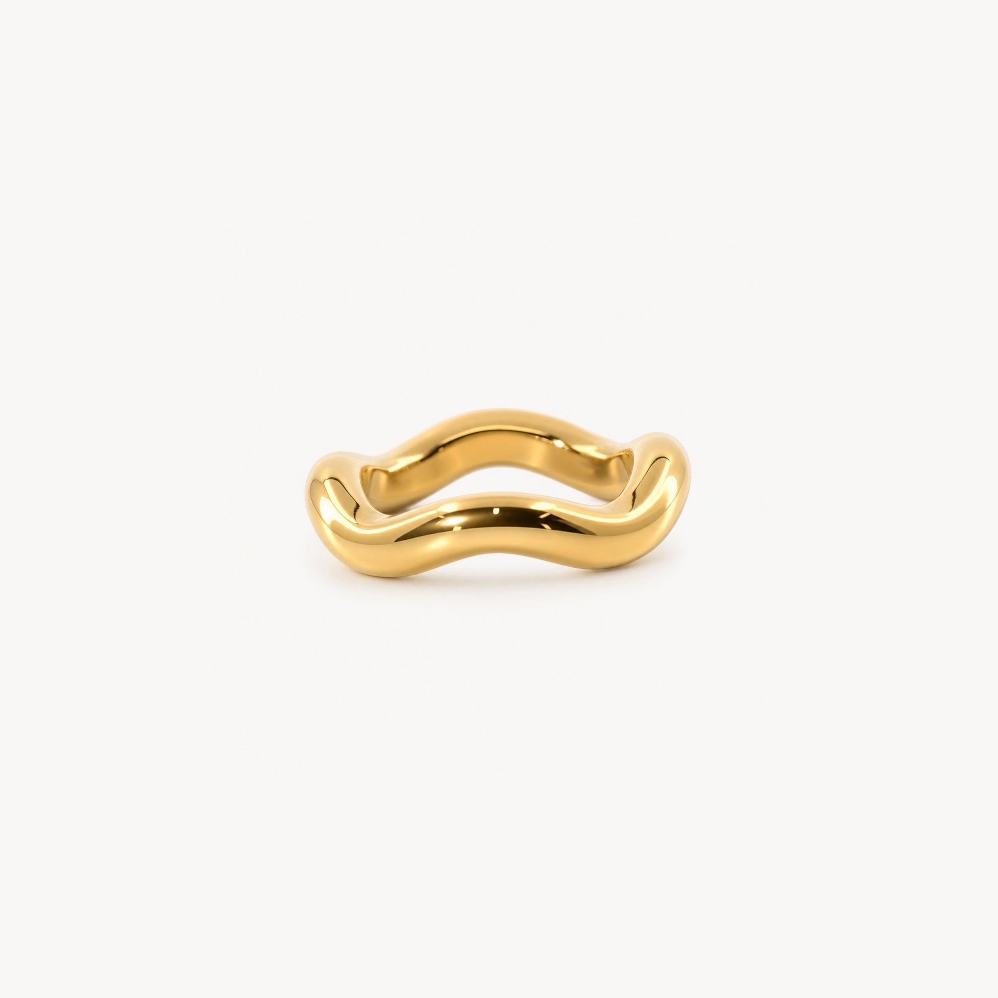 Wren Waveform Band Ring | 18k Gold Plated Stainless Steel 0