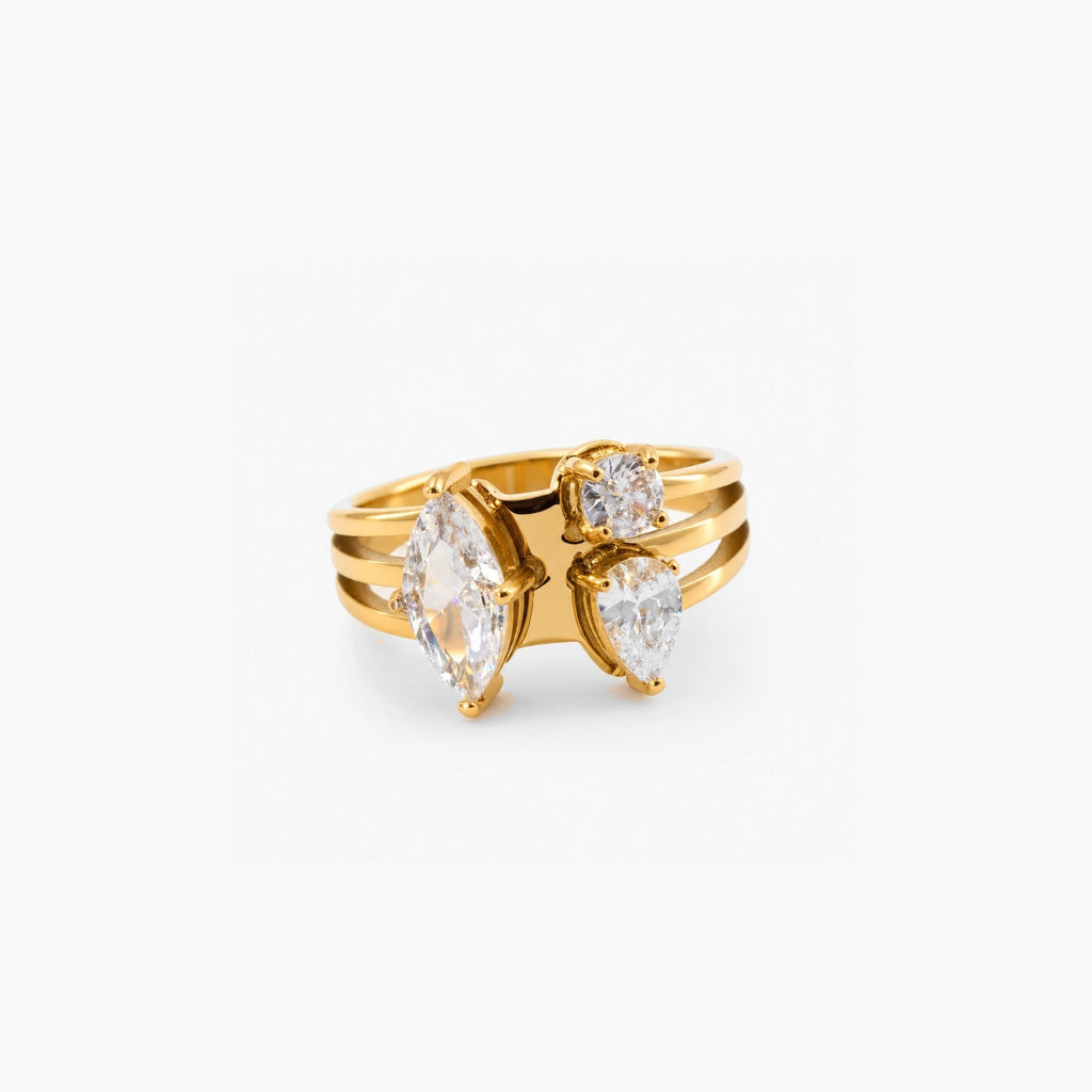 Yara Cluster Ring | 18k Gold Plated, Asymmetric Design 0