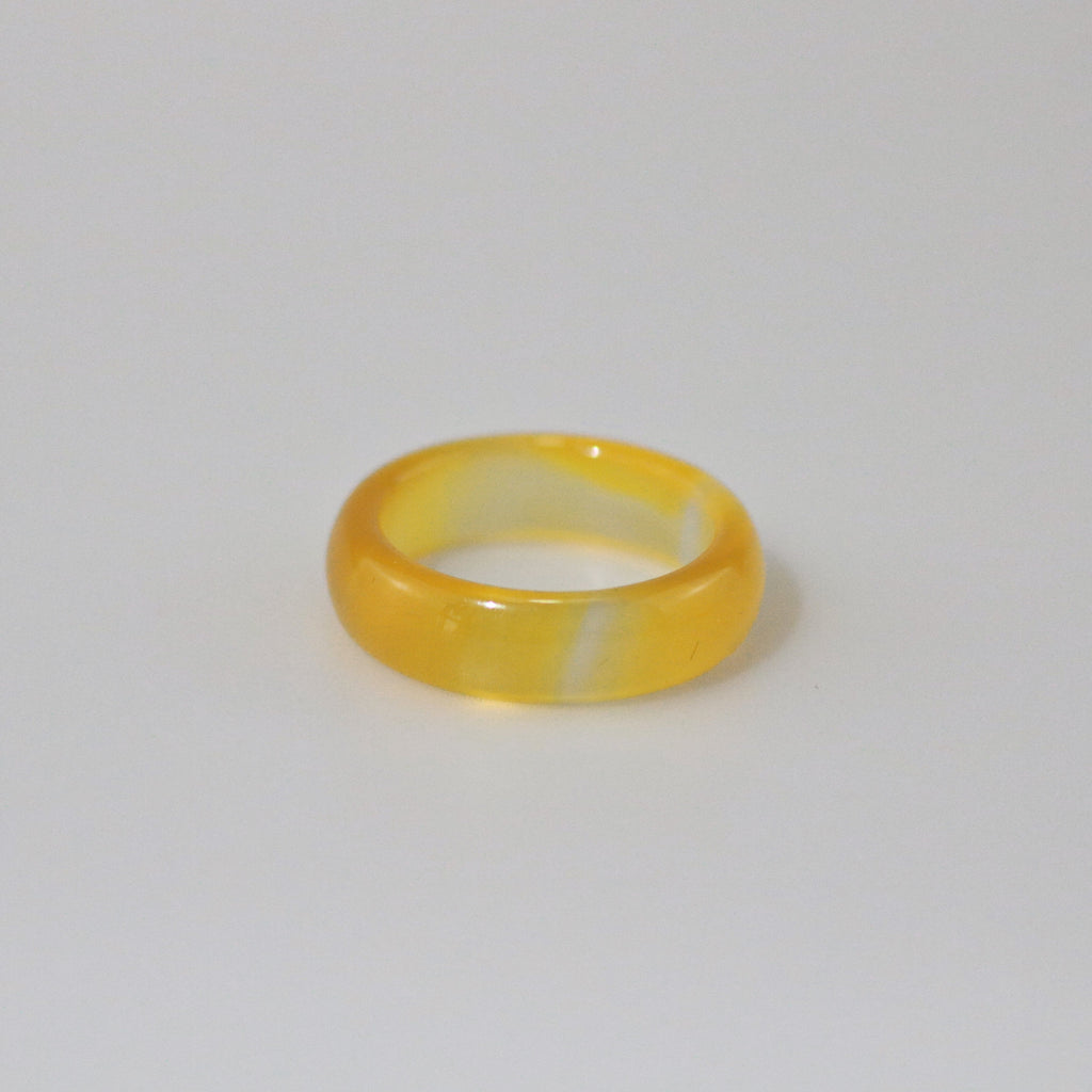 Yara Jade Band Ring | Yellow Jade Gemstone, 5mm Width 0