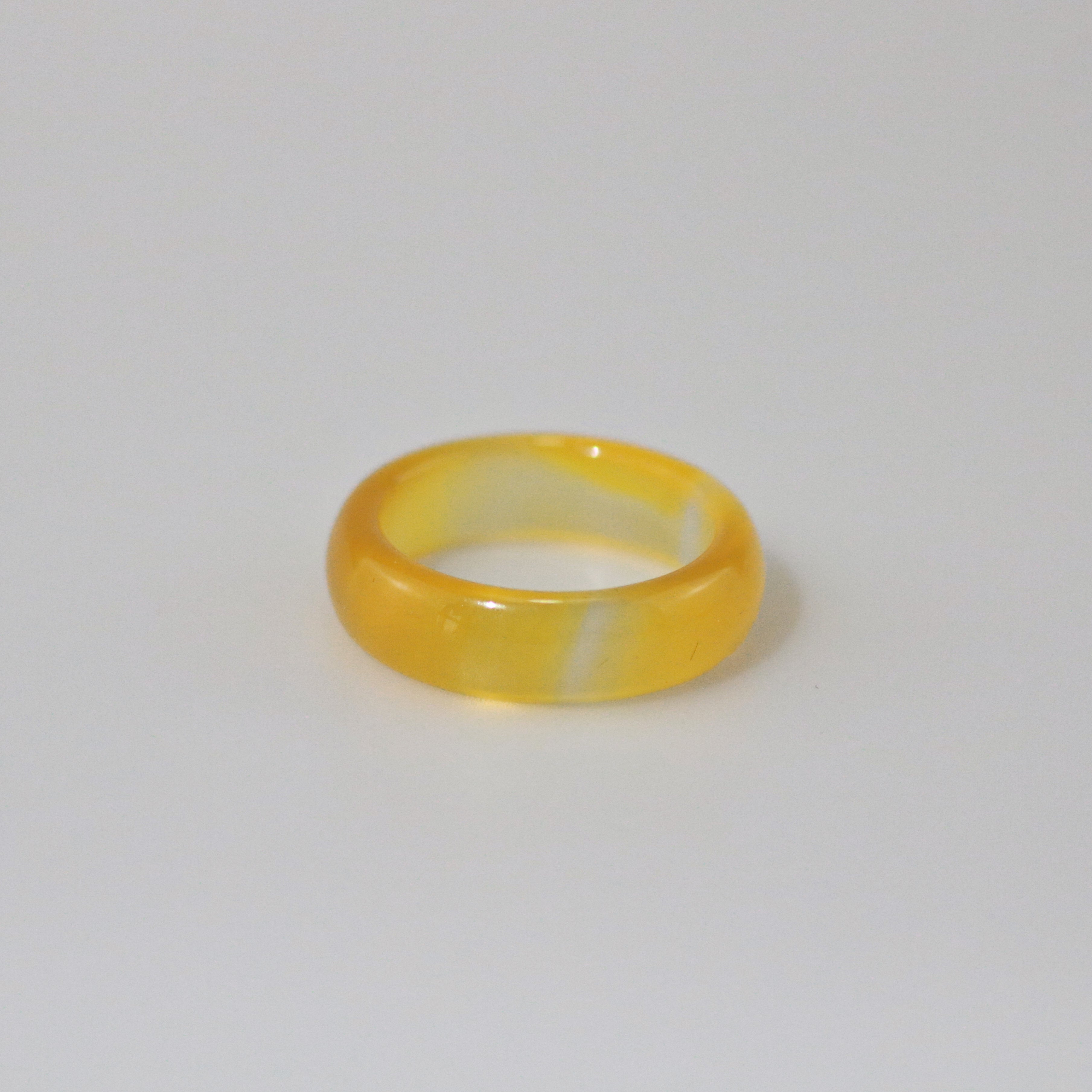 Yara Jade Band Ring | Yellow Jade Gemstone, 5mm Width 0