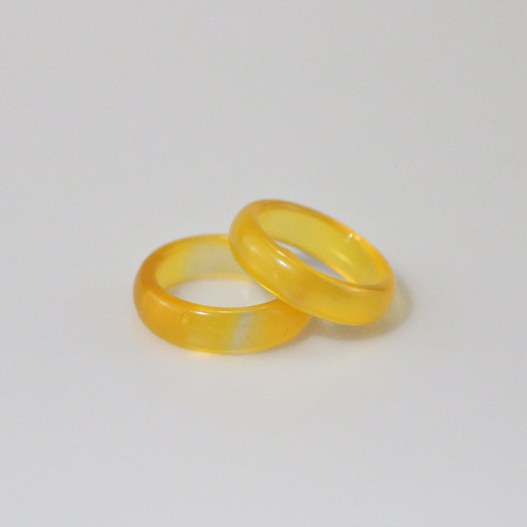 Yara Jade Band Ring | Yellow Jade Gemstone, 5mm Width 1
