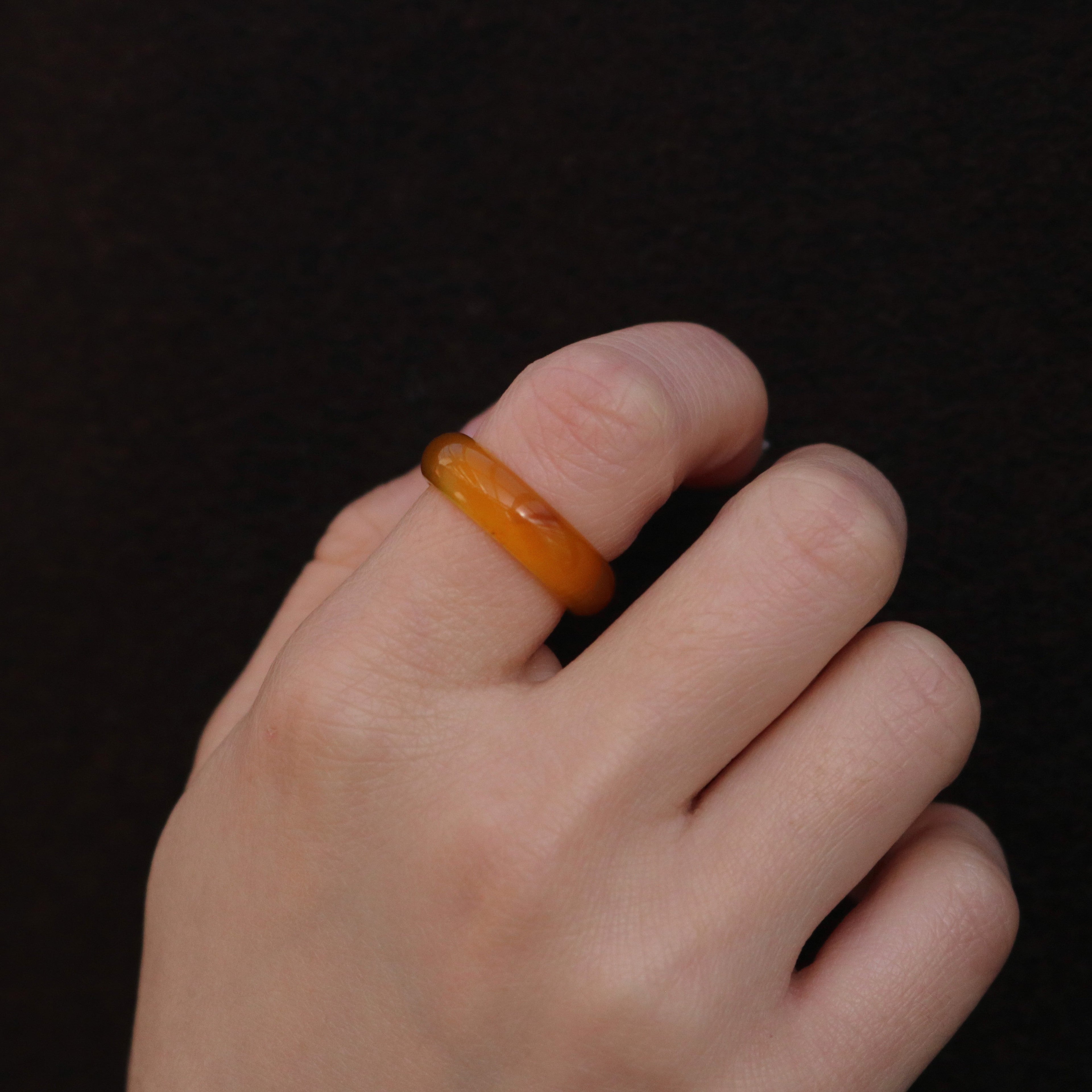 Yara Jade Band Ring | Yellow Jade Gemstone, 5mm Width 2